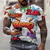 Men's T-shirt 3D Graffiti Print Street Style Personality Hip Hop Harajuku Short-sleeved T-shirt