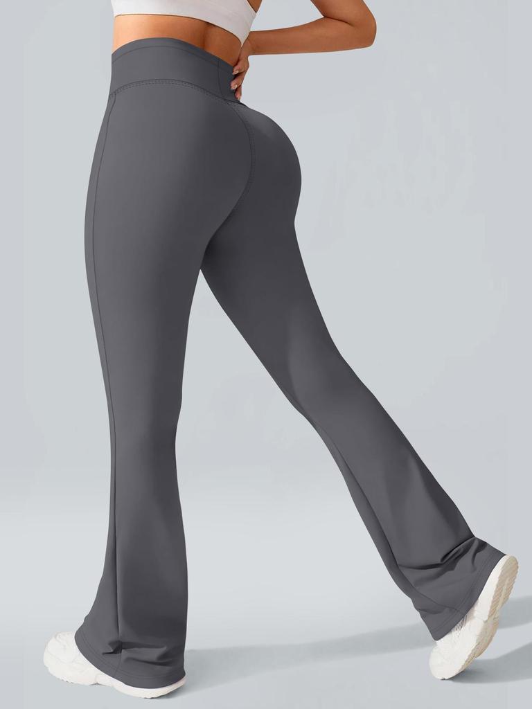 Ladies' high waisted flared pants, fashionable flared pants are suitable for an active lifestyle.