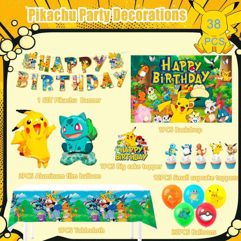 Cartoon-Geburtstagsparty-Dekorationen, Anime-Mottoparty-Dekorationen, Anime-Ballon-Party-Set, Ballon-Dekorationen