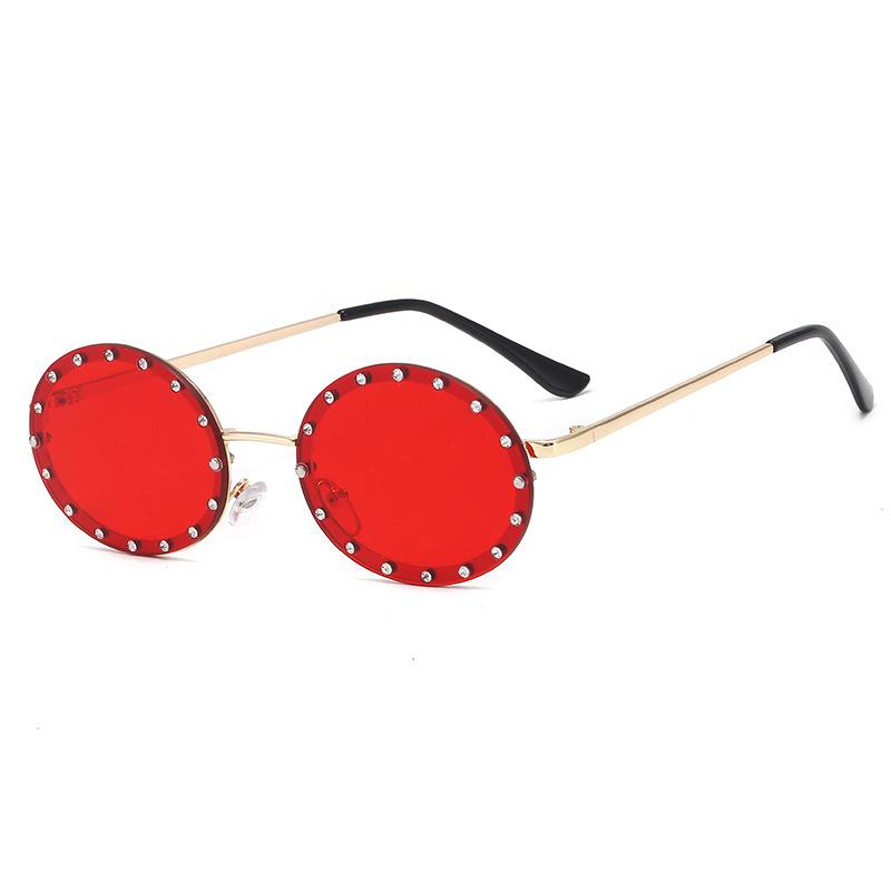 Rhinestone Decoration Women S Sunglasses European American Oval Shape Women S Sunglass Uv Protection Travelling Sun Glass