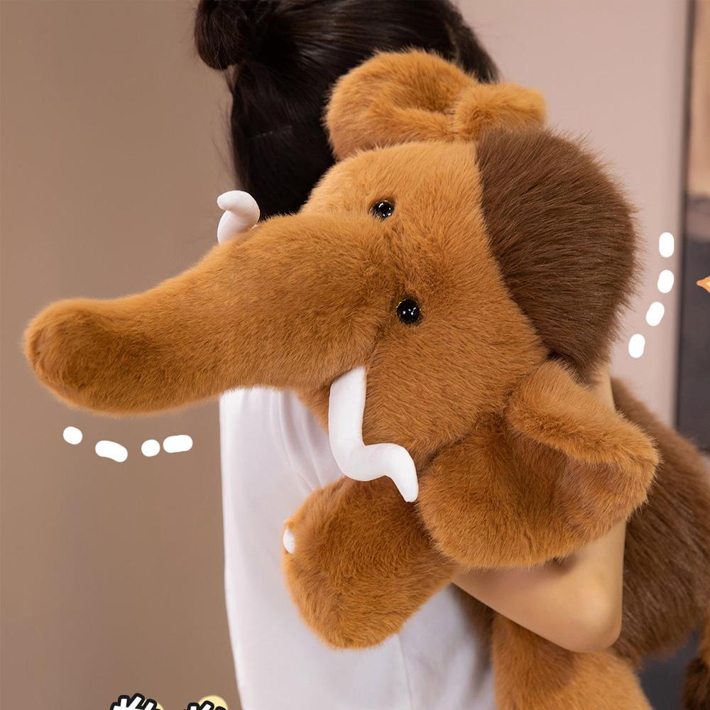 Wildlife Simulated Mammoth Plush Toy Stuffed Animal Mammut Dolls Fluffy Plushie Home Decor Gift For Christmas Birthday