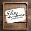 1pc Bless This Home 2D Flat Vintage Metal Tin Sign, Inspirational Quote Wall Art Plaque, Retro Decor for Living Room Kitchen