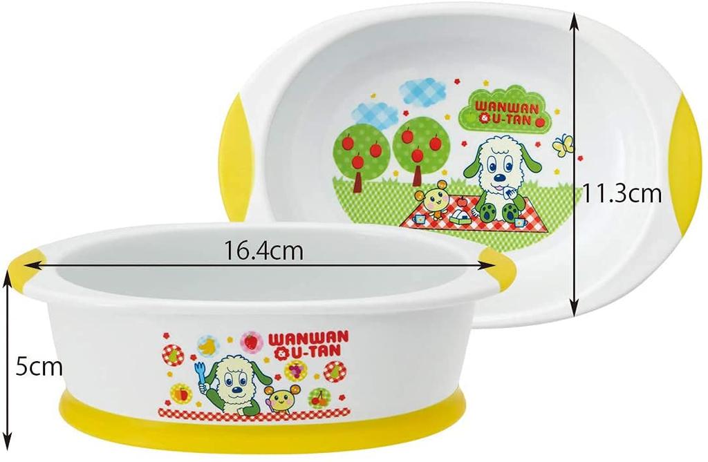 Skater Baby Small Inai Inai Baa x x WP4 Bowl, Easy-to-Scoop Children's Tableware, Bowl, Design, 16.4 11.3 H5cm,
