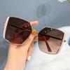 Korean Style Retro Oversized Square Sunglasses for Women - Sun Protection & Street Style Trend