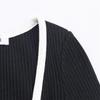 Autumn V-neck Color Block Flare Sleeve Knit Cardigan