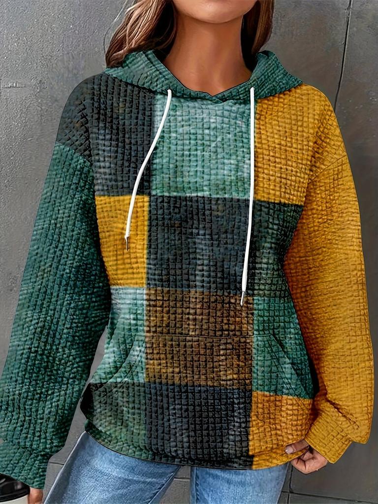 Damen Pullover mit Kapuze und Aufdruck Herbst/Winter