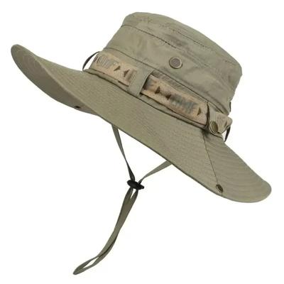 Durable And Safe Summer Men Bucket Hat Outdoor Uv Protection Wide Brim Panama Safari Hunting Hiking Hat Mesh Fisherman Hat Beach Sunscreen Cap