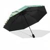 1pc Tropical Beach Automatic Folding Umbrella - Compact 8-Rib Design, Durable Plastic & Iron, Daily Use Z1230073