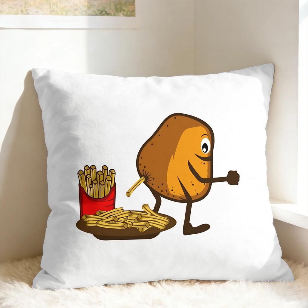 Potato Farting French Fries Pillow Cover Comfy Cushion Cover Morden Pillow Case For Living Room Bed Chair