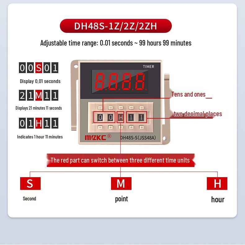 DH48S-S Digital Time Relay: Adjustable 24V/220V Cycle Control, 2Z Switch, 380V Delay