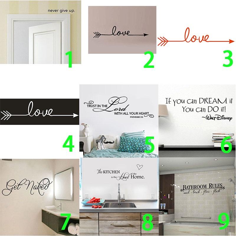 Removable Vinyl Bathroom Rules Art Wall Stickers For Elegant Home And Office Decor