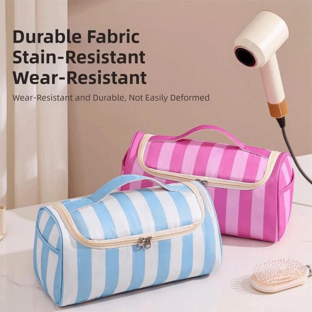 Large Capacity Travel Storage Case Striped Cosmetic Organizer Travel Toiletry Bag Travel Use