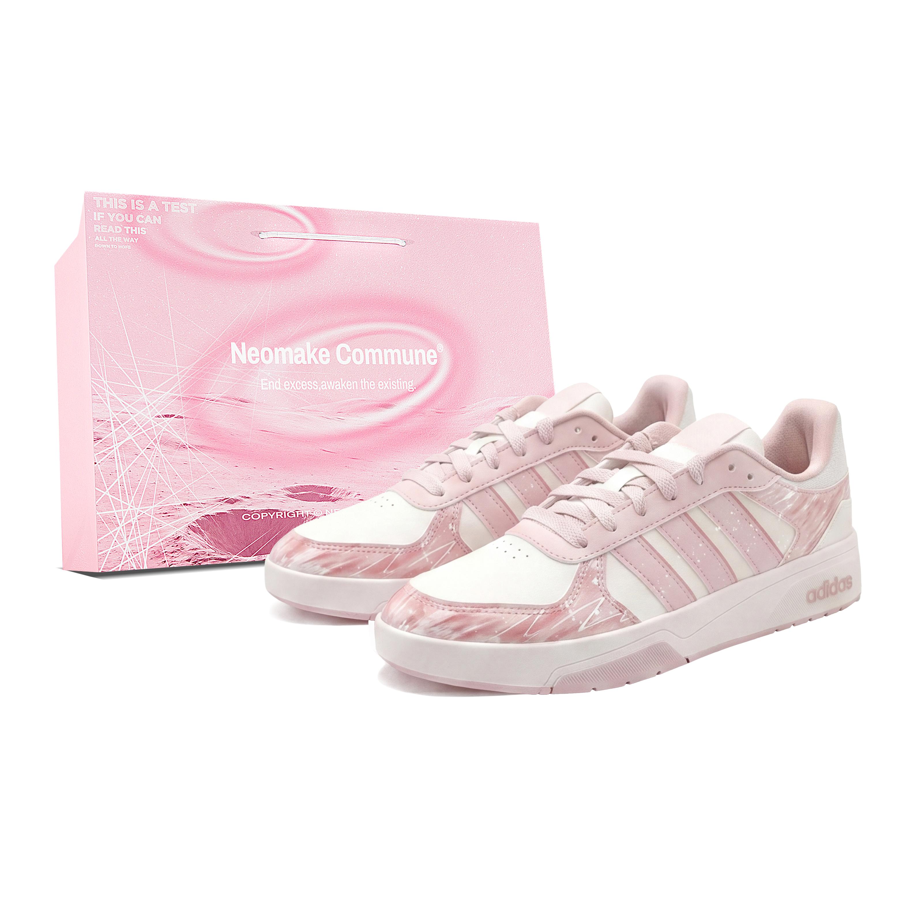 

Adidas COURTBEAT Pink Order Synthetic Leather Slip Resistant Abrasion Resistant Low top Skateboard Shoes Unisex KI6785(Team994-) 37⅓