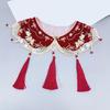 Girl False Collar Embroidered Chinese Ancient Shirt Shawl Wrap for Carnivals