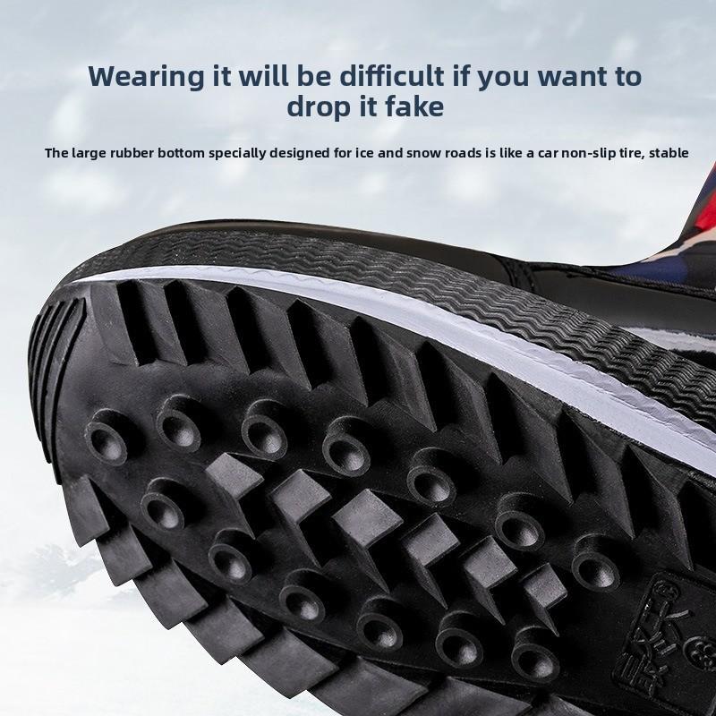 Fashion Winter Couple Boots Plush Warm Snow Boots Mid-calf Cotton Shoes Plush Couple Winter Boot Outdoor Non Slip Platform Boots for Men
