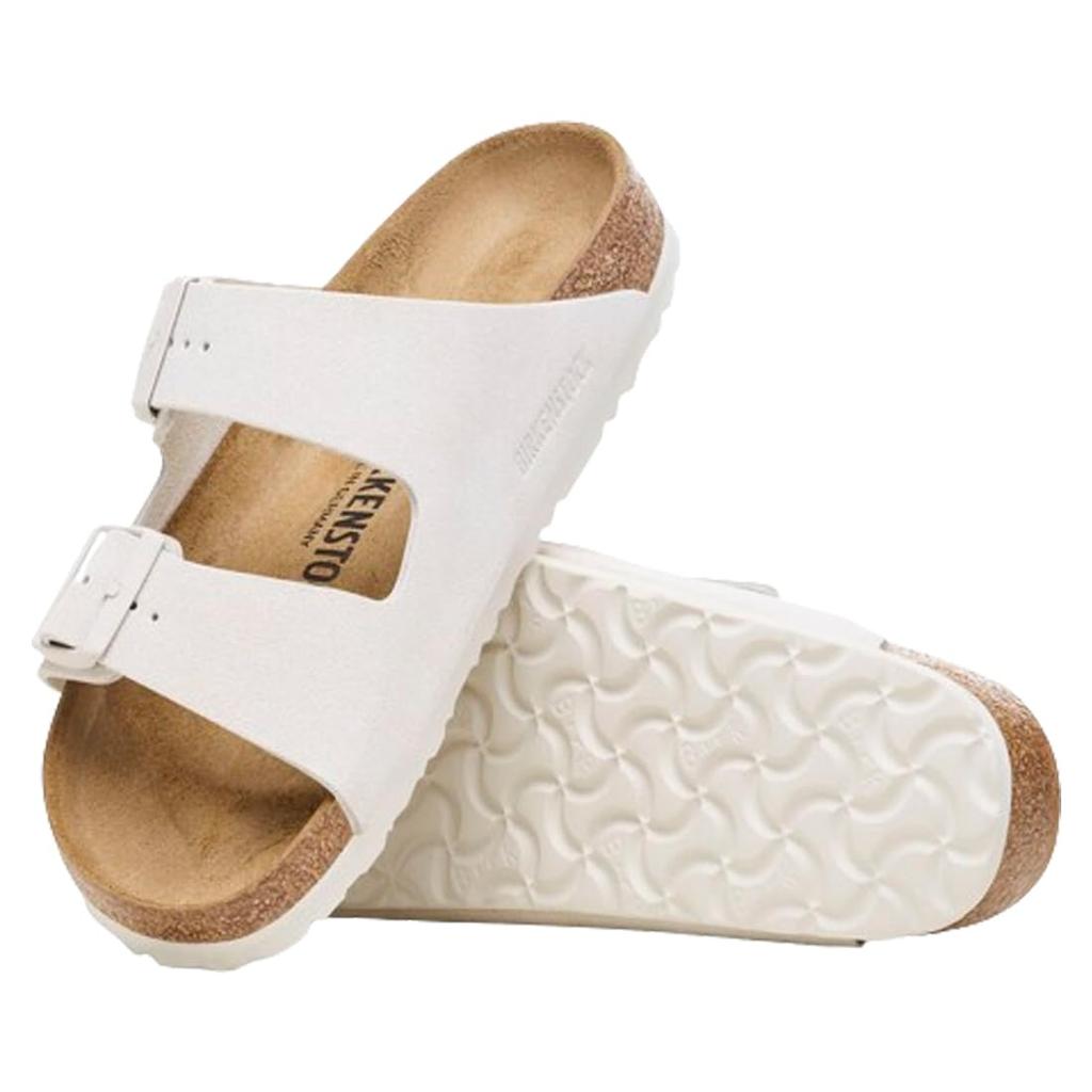 Sandals Strap Arizona Suede Leather Arizona Suede Leather White Unisex 1026817 Regular [Birkenstock] Antique_White EU38(24.5cm)