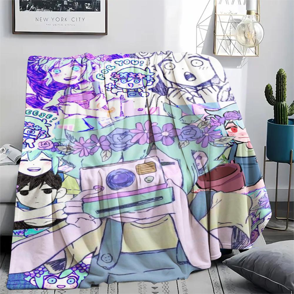 1 ks Deka z flanelu s potiskem hry Omori 6, Vysoká kvalita, Pohodlná pro všechna roční období, Domácí dekorace, Teplo a pohodlí, Perfektní pro vánoční dárky101