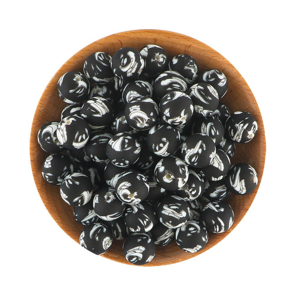 5Pcs 15mm Round Leopard Silicone Printed Beads For Jewelry Making DIY Keychain Necklace Bracelet Jewelry Accessories