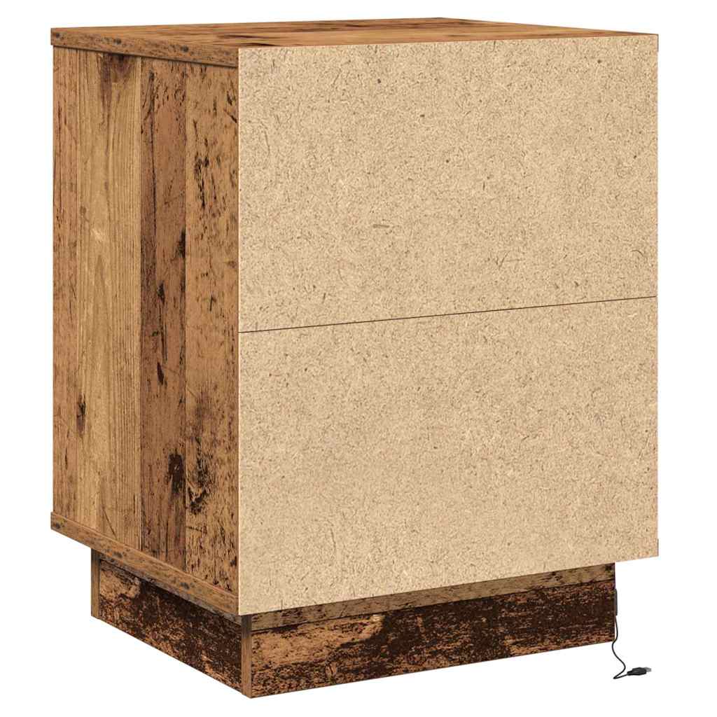 Nightstand Reclaimed Wood Look 39 X 34.5 X 50 Cm Engineered Wood