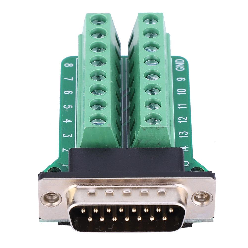 2Pcs DB15 G2 00 DB15 to Terminal Block Board Male Connector Riveting Tooth Type