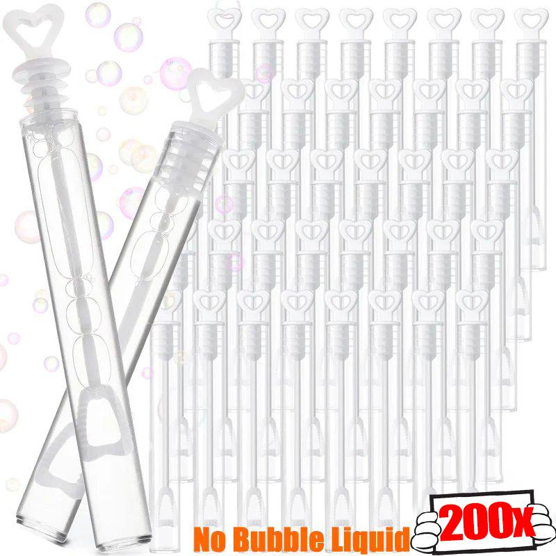200/10PCS Mini Bubble Tube Soap Bottle Transparent Love Heart Empty Bubbles Wand Baby Shower Birthday Wedding Party Decor Favors
