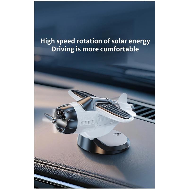 Solar Powered Airplane Shaped Car Ornaments,Dashboard Ornament Solar Powered Aircraft Model,Motion Activated Cars Interior Center Console Rotating