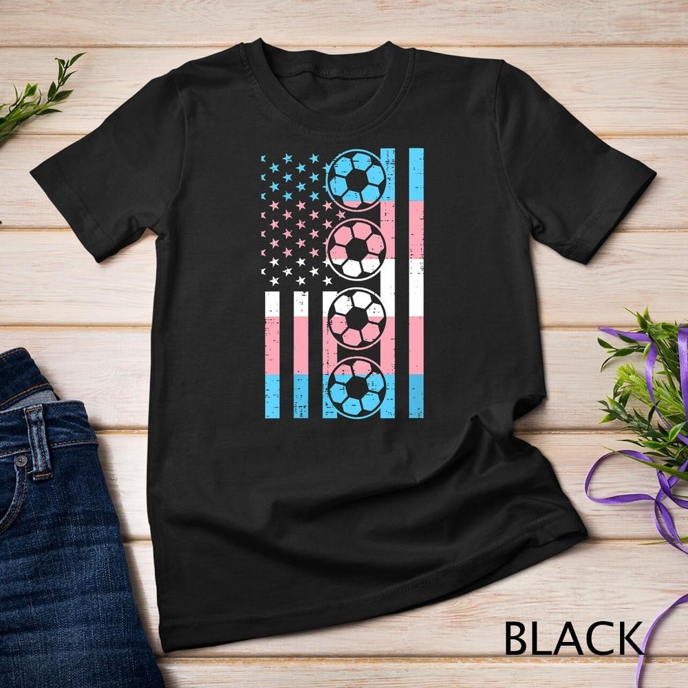 Womens Transgender US Flag Soccer Football Trans Pride Unisex T-shirt