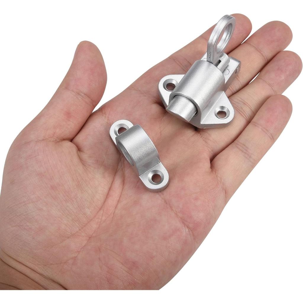 4PC Self-Locking Spring Gate Latch Aluminum Alloy Safety Bolt Lock for Wooden Fence Pool Gate Cabinet Window