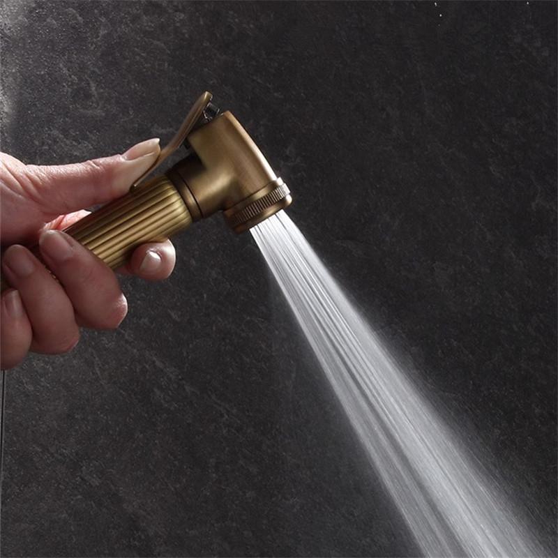 Antique Bronze Toilet Bidet Sprayer Set Brass Double Use Bidets Faucet Bathroom Sprayer Shower Bidet Faucet High Pressure Gun