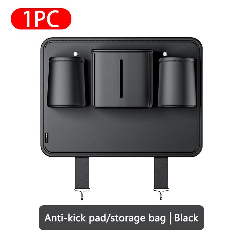 

SEAMETAL Car Seat Back Storage Bag Auto Backseat Anti Kick Pads Protector With Cup Holder Tissue Bag Car Storage Box Trash Can