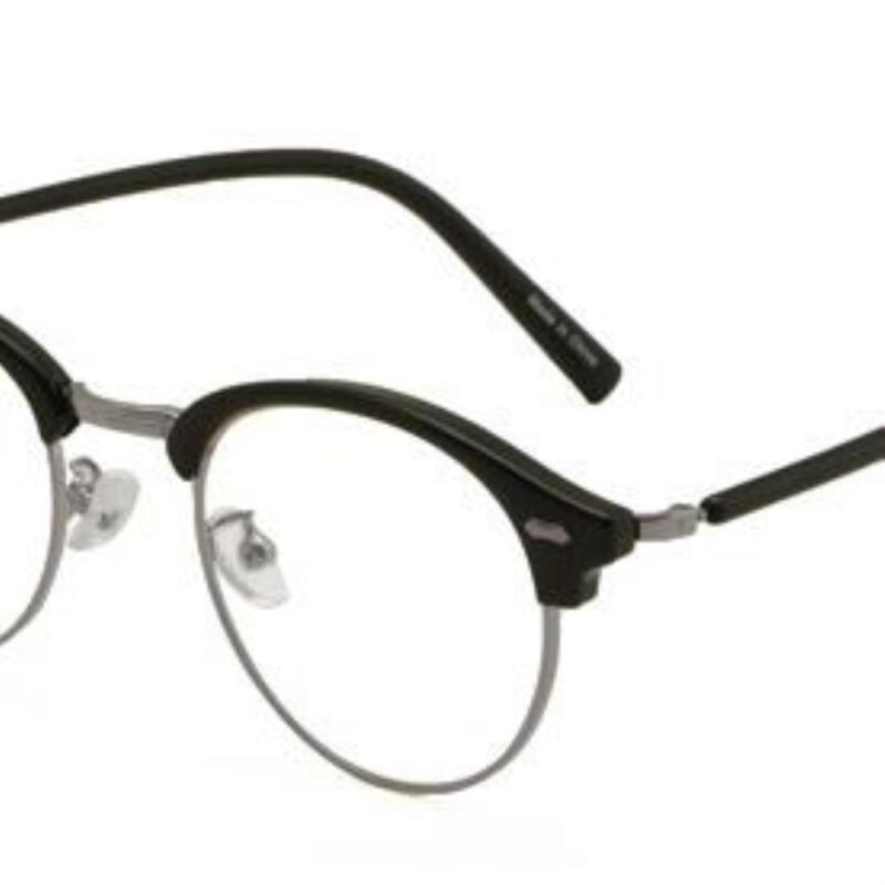 Men s and Women s Retro Retro Horn-Rimmed Glasses Frames G1240_Crystal-Silver