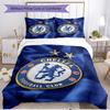 3pcs Duvet Cover Set (1*Duvet Cover + 2*Pillowcase, Without Core), Chelsea F.C Print Soft All‑Season Bedding Set, Home Bedroom Decor Gift