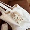 Quilted Quilted Earphone Bag Cute Mini Toast Bag Card Bag Coin Purse Hanging Bag with Hook