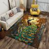 Radiant peacock vibrant stained glass carpet Yoga living room room decor children's crawling mat doormat area rug