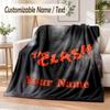 Custom Text Flannel Blanket The Clash Print Warm Cozy Blanket Home Sofa Bedding