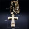 Men's Gold Stainless Steel Large Cross Necklace - Christmas Gift Jewelry