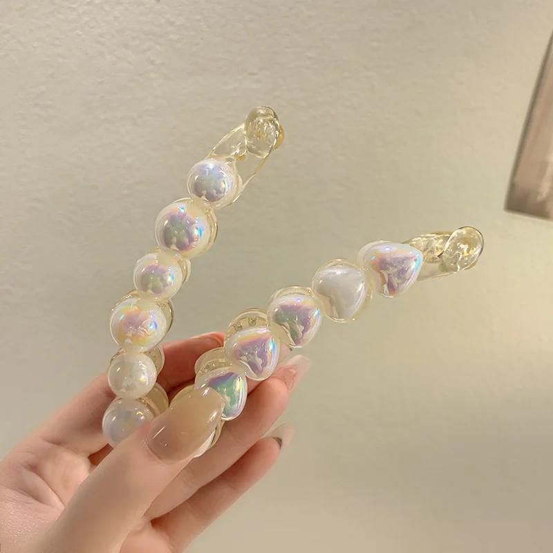 Korean Version of Opal Love Straight Ponytail Hairpin Korean Version of Sweet Hair Accessories