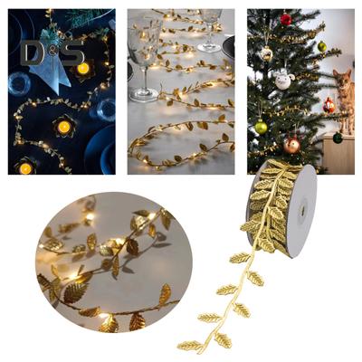3D Leaf Lace Trim 10m Roll Colored Fabric Decorative Ribbon Multipurpose Leaf Gift Wrapping Ribbon for DIY Sewing Festival Venue Layout
