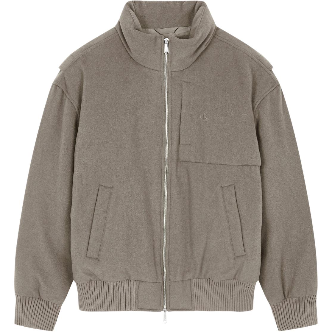 

Calvin Klein Однотонная Удобная Простая Куртка с Воротником-стойкой и Длинными Рукавами Мужские куртки Хаки J326907-PAV M