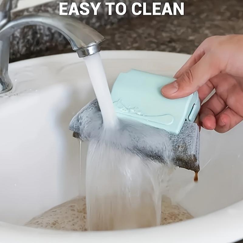 

5PC Window Cleaning Tool Set, Plastic Handle with 4 Reusable Sponge Pads for Glass Shower Mirror, Home Cleaning Essentials синий