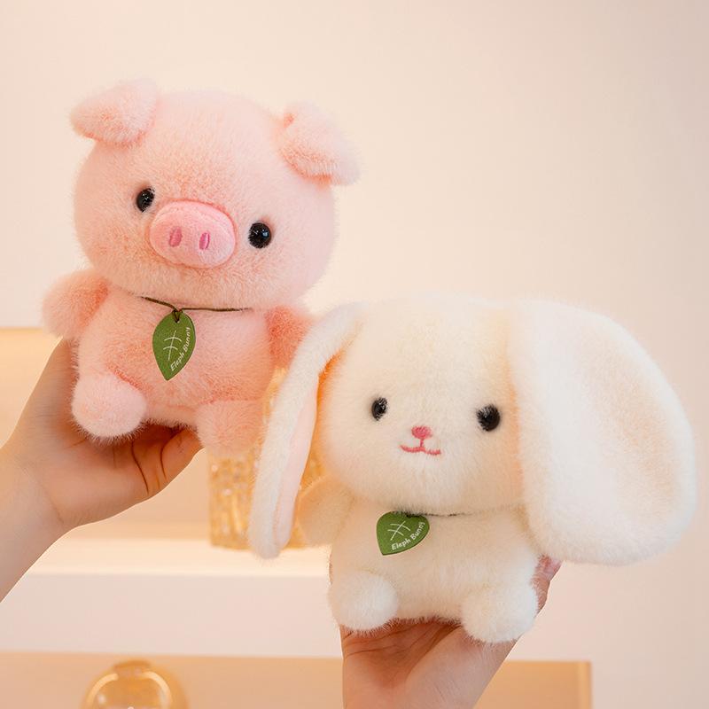 Cute Little Animal Fur Rabbit Panda Doll Velvet Toy Bear Corgi Doll Children'S Company Soothing Rag Doll