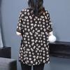 2025 Summer Print Loose Plus Size Chiffon Shirt for Middle-Aged Women