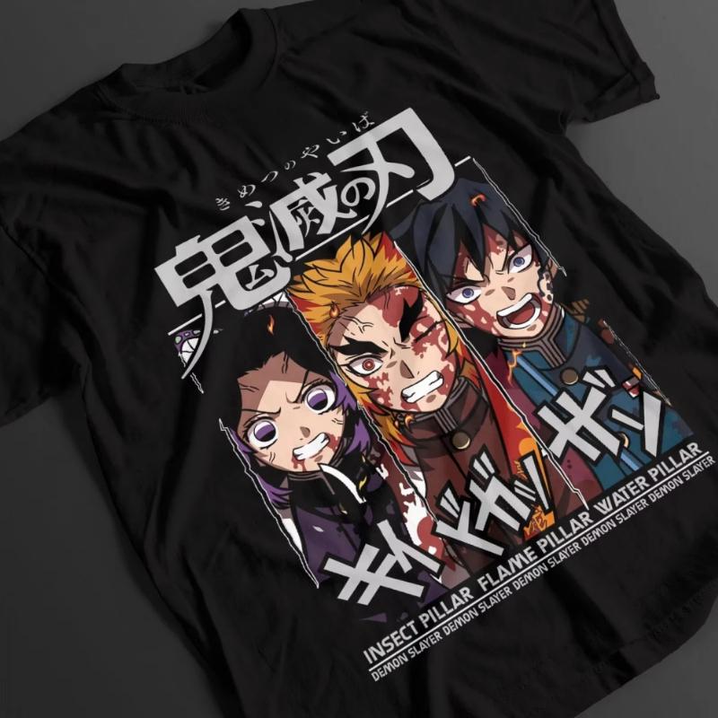 Demon Slayer Men's Women's T Shirt Inosuke Hashibira Japan Anime Summer Boy Spring and Autumn Children's Short Sleeves Parent-Child Wear