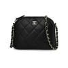Fibbia Dorata Fantasia Diamante Catena in Pelle Apertura e Chiusura con Zip Pelle di Vitello Singola Spalla Borsa a Tracolla da Donna Nera