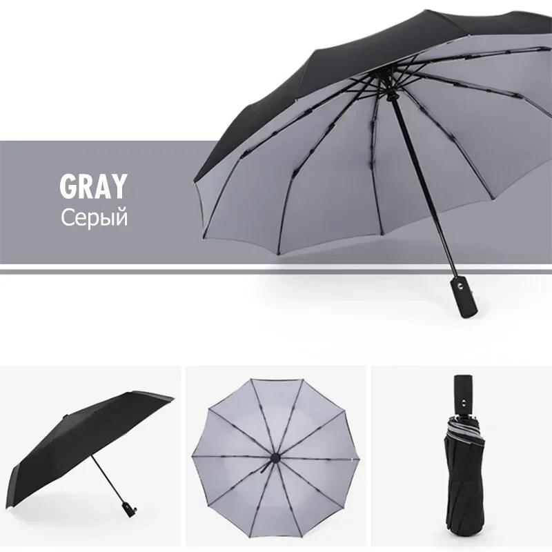 Paraguas resistente al viento de doble capa, totalmente automático, para lluvia, para hombres y mujeres, 10K, paraguas grande de lujo para negocios para hombres