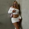 New Autumn and Winter Women's Clothing One-shoulder Short Fur T-shirt Women's Hip Skirt Casual Suit