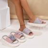 Cute Cartoon Cat Home Slippers for Women In All Four Seasons, Thick Soled Spring and Autumn Cotton Slippers for Indoor Use
