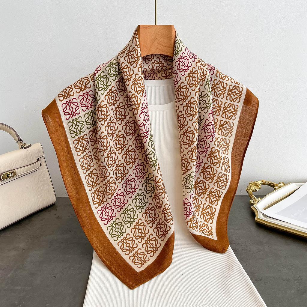 Spring and Autumn New Korean Small Square Scarf Women's 71 Cotton and Linen Versatile Small Scarf Neck Shirt Decorative Silk Scarf