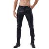 Men Faux Leather Rock Style Pants Fashion Tight Trousers for Club Stage Performance