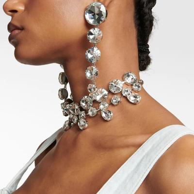 Temperament Retro Round Multi -layer Necklace Suits Large Rhinestone Simple Accessories